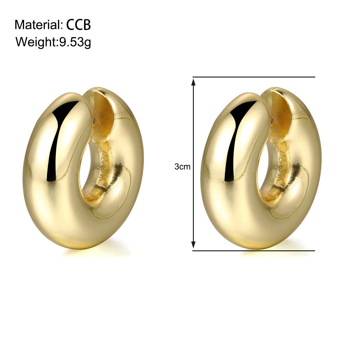 Electroplated Hollow C-Shaped Earring Clip - Neon North Clothing