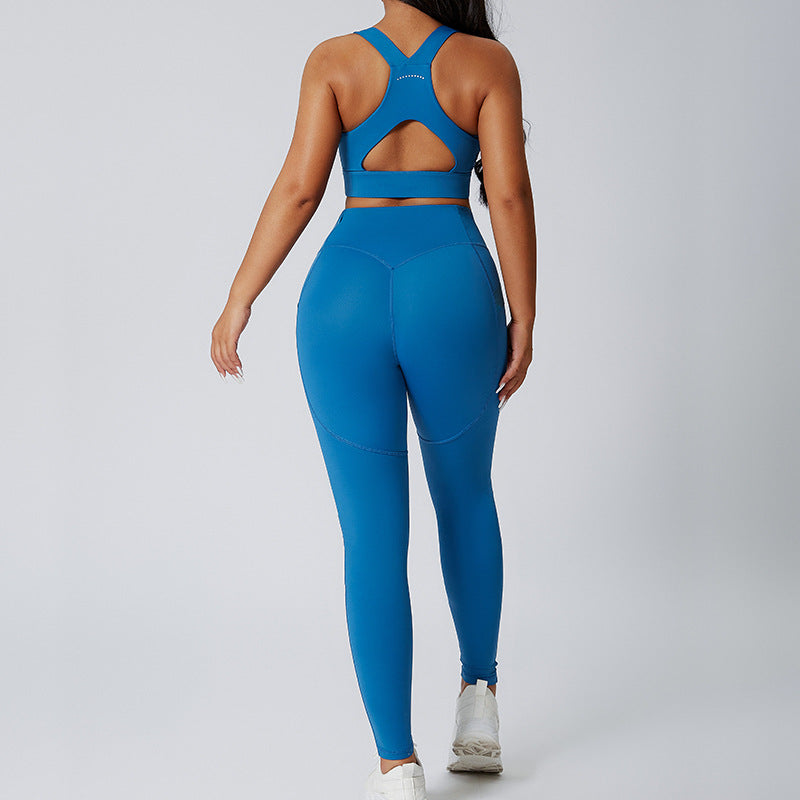 Solid Color Yoga Gym Suit - 2 Piece Exercise Outfit for Ultimate Comfort
