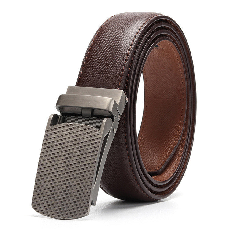 Men's Automatic Leather Belt with Two-Layer Design - Neon North Clothing