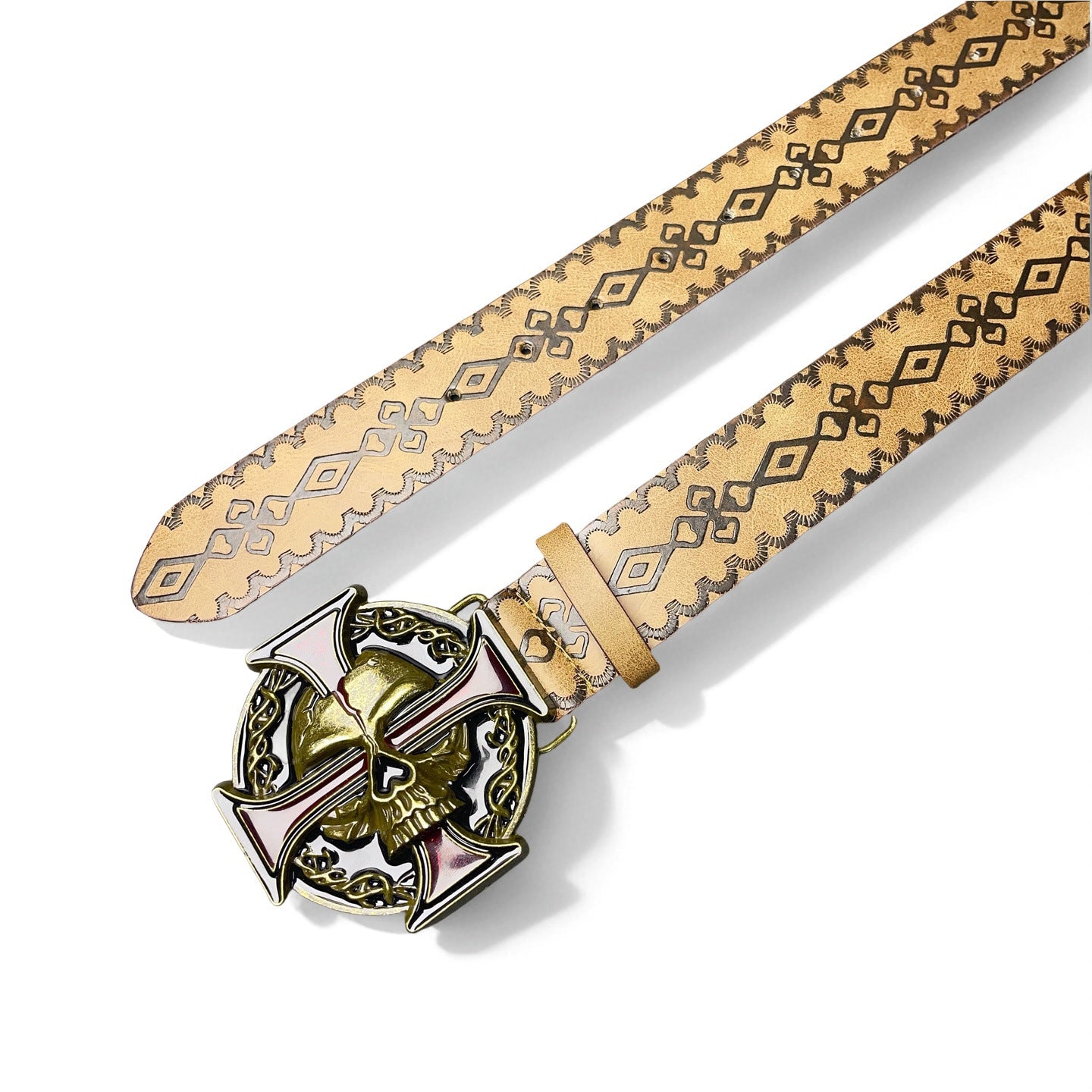 Punk-Inspired Snap Button Belt with Textured Patterns and Unique Design - Neon North Clothing