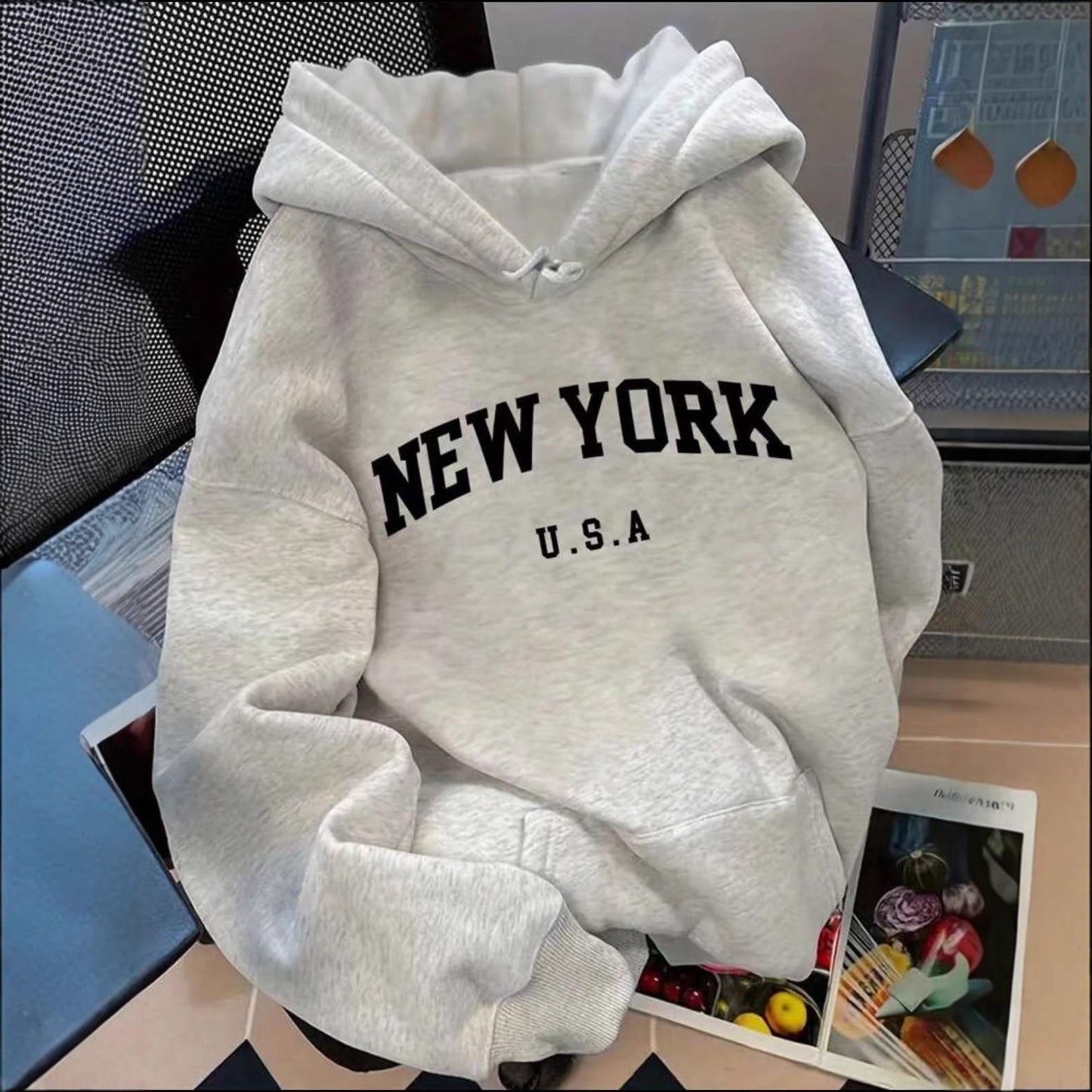 Hooded Sweatshirt With Graphic Lettering