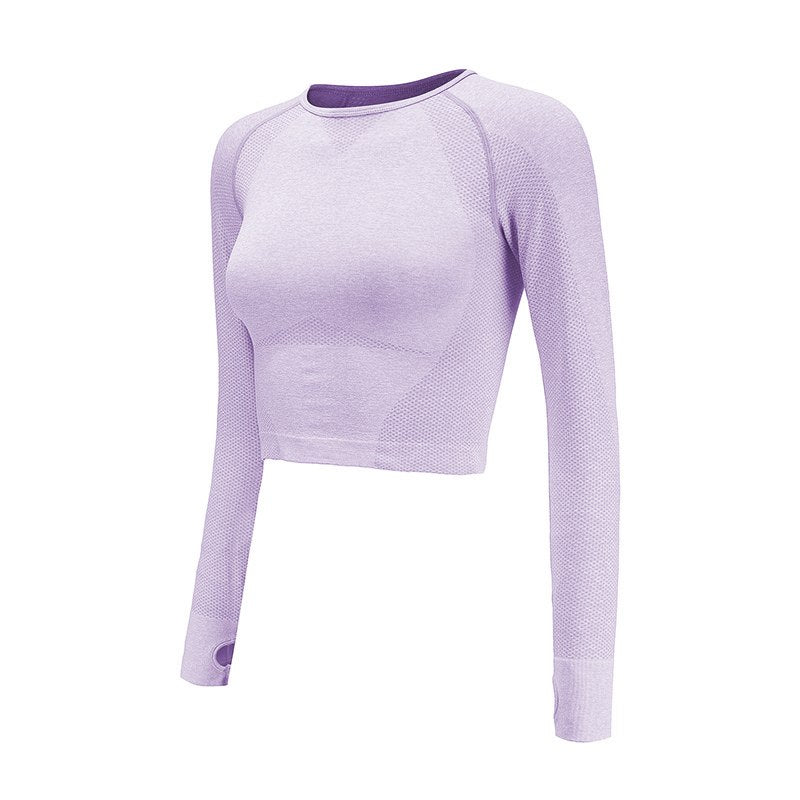 Haut de gym ajusté à manches longues sans coutures Vital Seamless avec passe-pouces