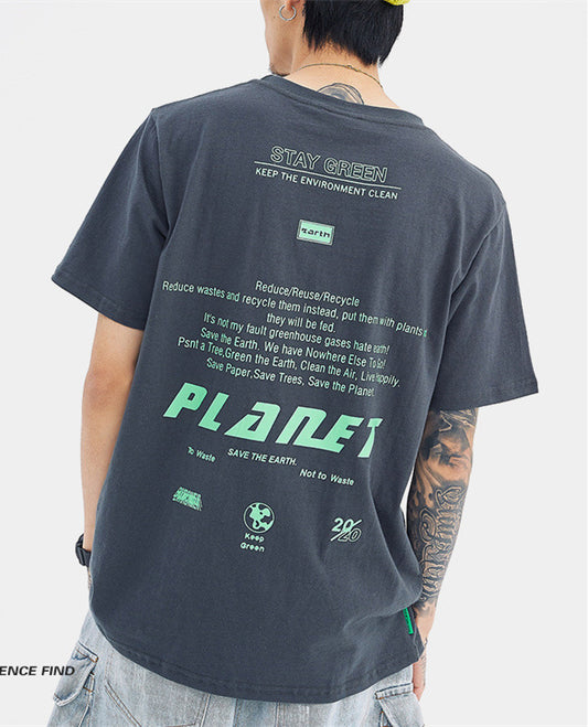 Camiseta de manga corta de corte holgado Neon North Save the Earth