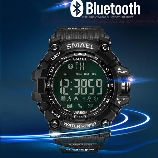Mens Military Smartwatch - Waterproof LED Digital Chronograph with Multifunction Features