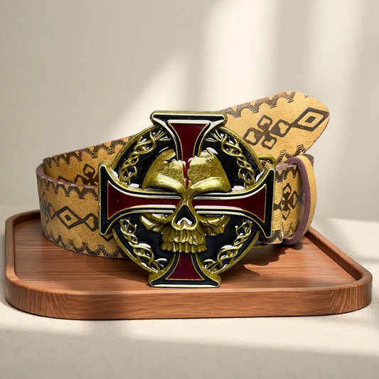 Punk-Inspired Snap Button Belt with Textured Patterns and Unique Design - Neon North Clothing