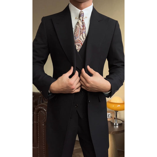 Black Milano Suit Jacket - Elegant Over Jacket for Sophisticated Style