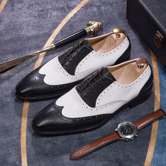 Men's Brogues for Business Casual with Pointed Toes for Versatile Style