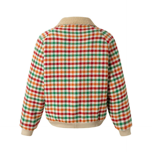 Plaid Lamb Wool Cotton Warm Jacket - Neon North Clothing