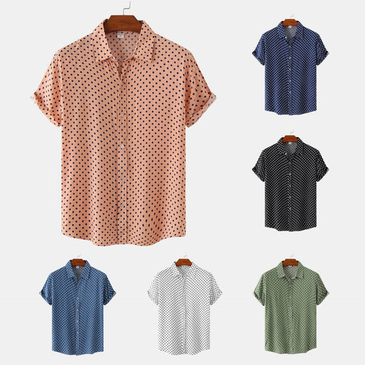 Camisa floral multicolor de manga corta para hombre