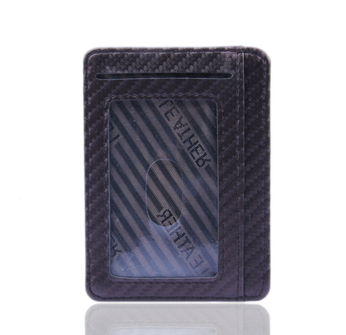 RFID Anti-theft Leather Wallet - Carbon Fiber Purse for Ultimate Protection