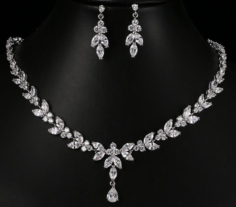 Zircon Bridal Set - Elegant Simple Bridal Jewelry Set