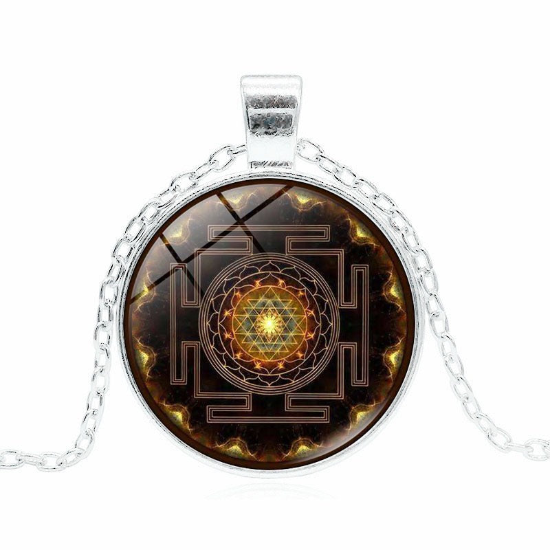 Sacred Sri Lankan Versatile Time Gemstone Pendant Retro Yantra Necklace - Neon North Clothing