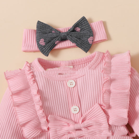 Girls Stripe Top and Heart Leggings Set for Trendy Style