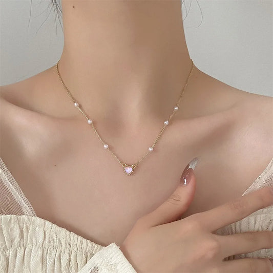 Gold Color Simple Love Heart Pendant Necklace - Neon North Clothing