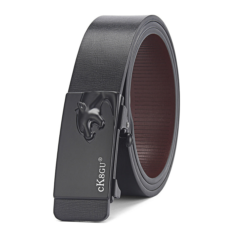 Toothless Automatic Buckle Leather Belt for Men - Stylish and Adjustable