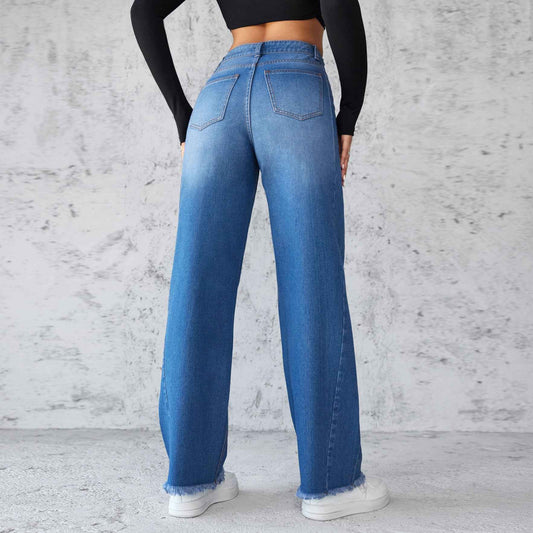 Women's High-Waist Wide Leg Jeans for Trendy Style and Comfort