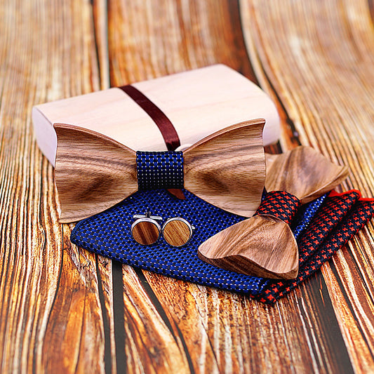 Zebra Wood Bow Tie - Unique and Stylish Wooden Accessory - Neon North Clothing