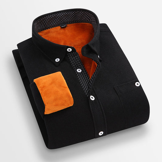 Men's Flannel Long Sleeve Shirt - Thickened Casual and Loose Fit
