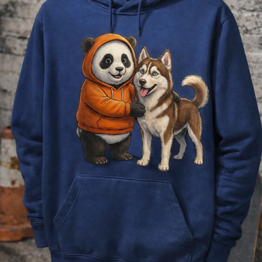 Husky Lovers Hoodie - Drop-Shoulder Loose-Fit Sweater for Comfort