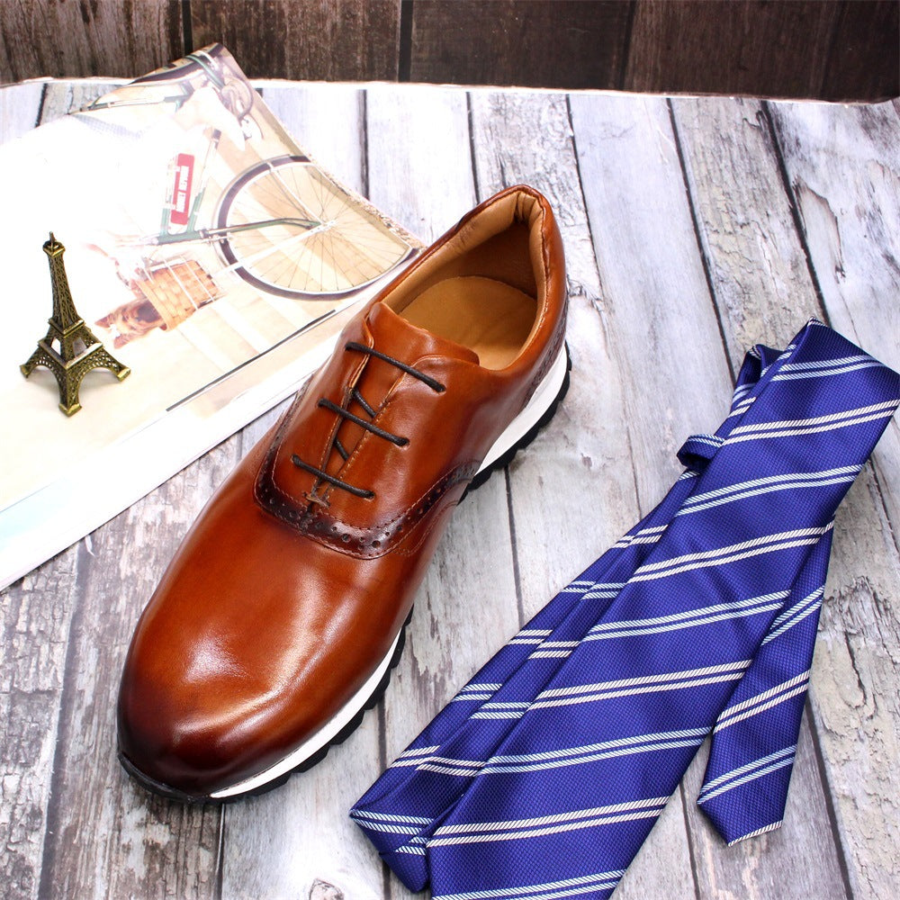 Brown Breathable Leather Men Shoes - Non Slip Comfort and Style