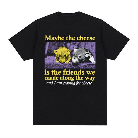 Men's Cotton Casual T-Shirt - Loose Fit Printed Short Sleeved Style