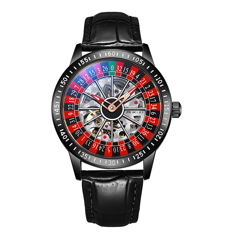 MUKUO Wooden Wide Gamble Plate Men's Fully Automatic Mechanical Watch - Neon North Clothing