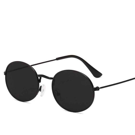 New Trend Retro Round Frame Sunglasses for Men and Women - Metal Water Drop Oval Sunglasses