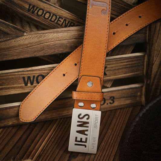 Punk Leather Denim Belt with Unique Wildlife Style Buckle - Neon North Clothing