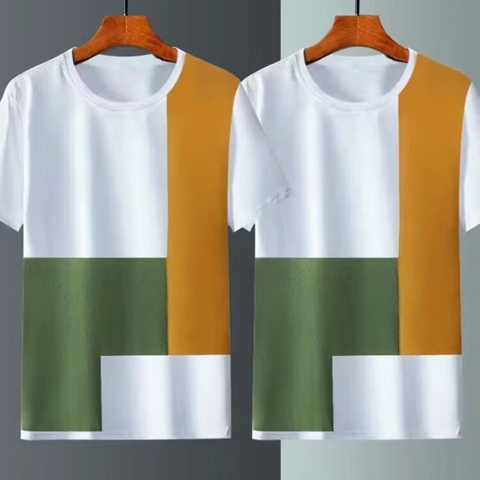 Summer Plaid Ice Silk T-Shirt for Ultimate Comfort in Short Sleeves