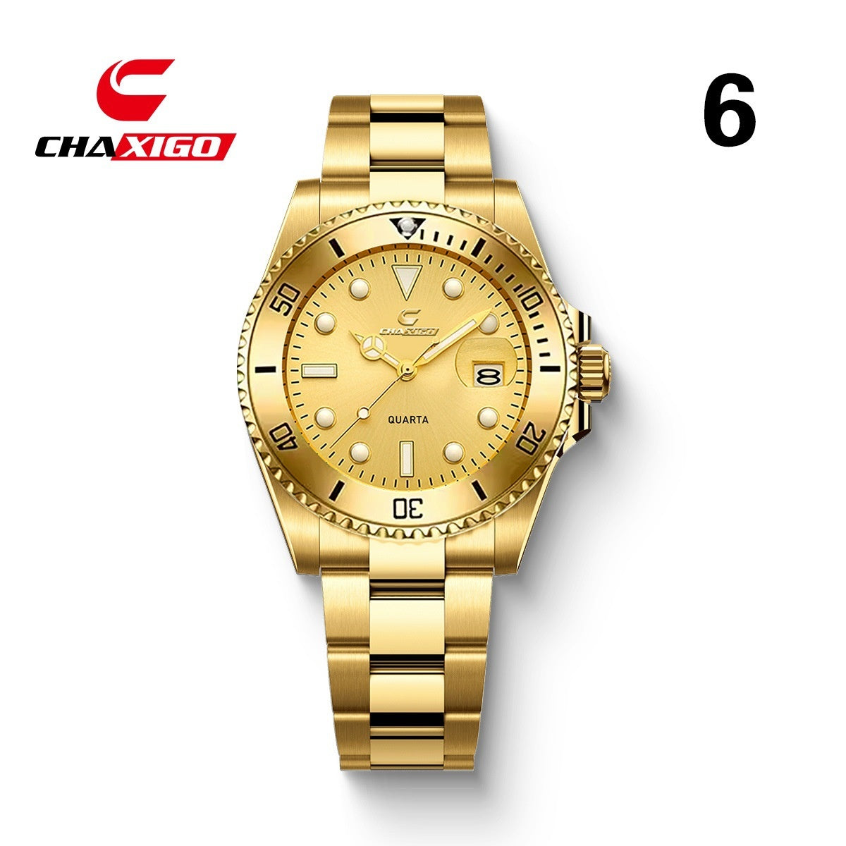 CHAXIGO Swiss Submariner Style Waterproof Versatile Alloy Quartz Watch - Neon North Clothing