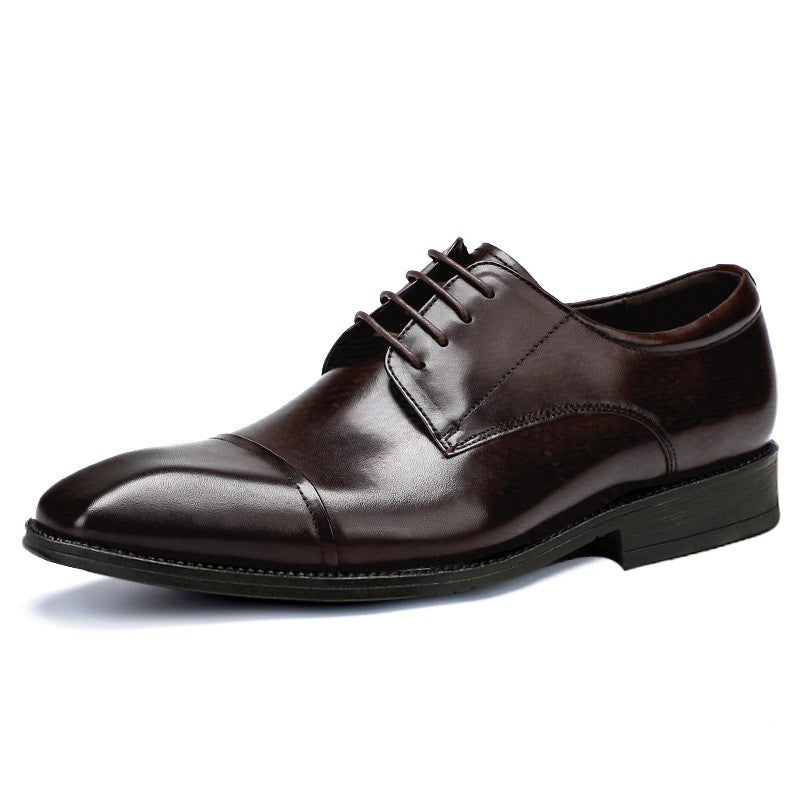 Classic Casual Oxford Leather Shoes with 3D Square Toe Design