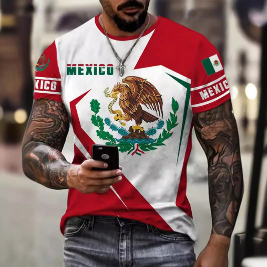 Eagle and Snake T-shirt for Men - Loose Round Neck Short Sleeve Tee