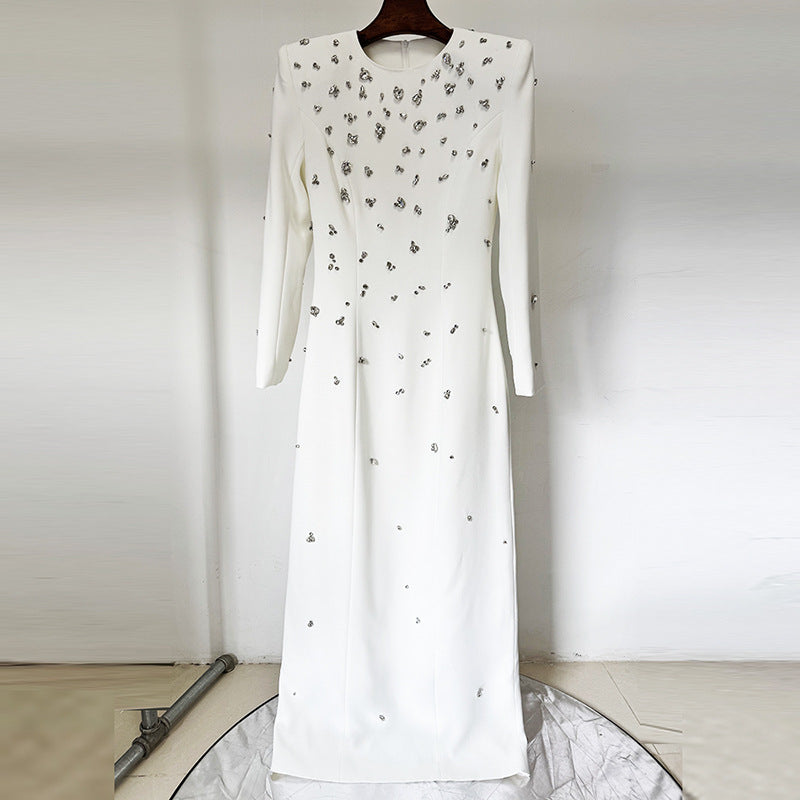 Elegant Long-Sleeve Maxi Dress for Timeless Sophistication and Style - Neon North Clothing