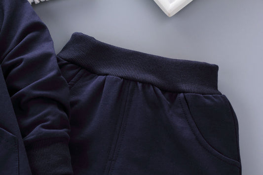 Boy's Fish Design Hoodie Set - 3 Piece Zipper Jacket, Hoodie, and T-Shirt