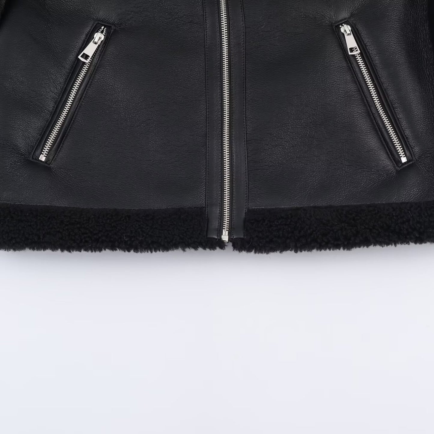 Casual Stand Collar Loose Fit Leather Reversible Jacket - Neon North Clothing