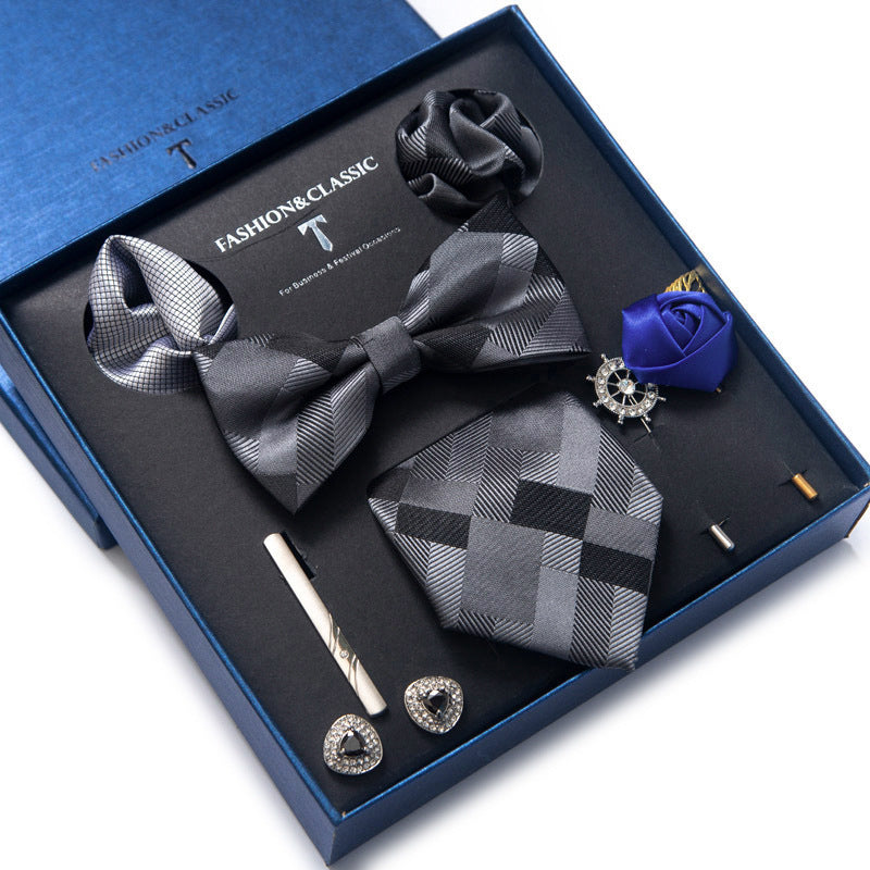 Tie 8-Piece Bow Tie and Necktie Set for Men