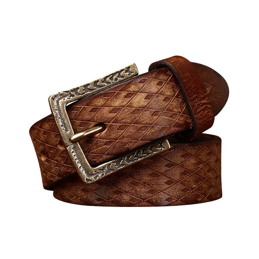 Original Diamond Carved Denim Belt for Men - Neon North Clothing