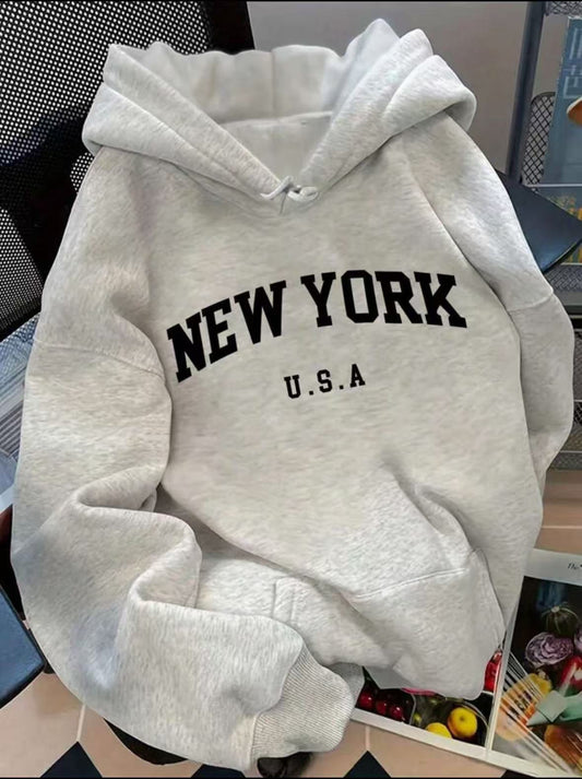 Hooded Sweatshirt With Graphic Lettering