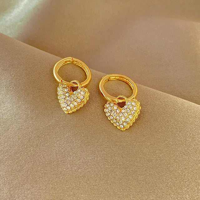Exquisite Heart Shape Stud Earrings - Neon North Clothing