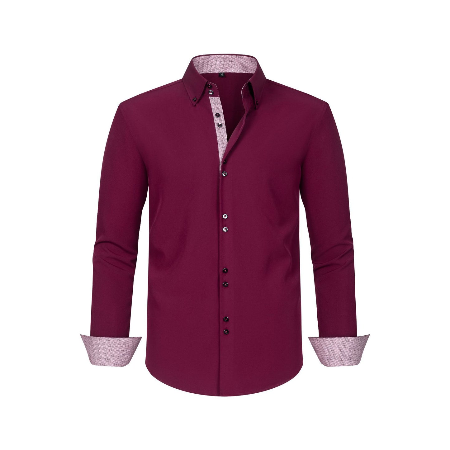 Mens Colorblock Polka Dot Shirt with Four-Way Stretch for Ultimate Comfort