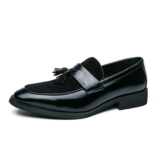 Men's Leather Tassel Slip-On Shoes for Business Formal Wear