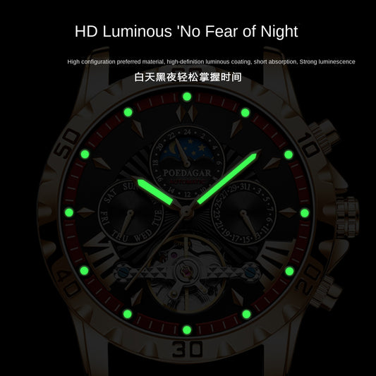 POEDAGAR Swiss Brand Waterproof Automatic Mechanical Luxury Watch for Men - Neon North Clothing