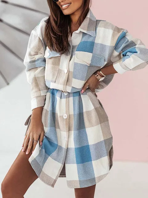 Long Plaid Coat Jacket for Ultimate Style and Warmth - Neon North Clothing