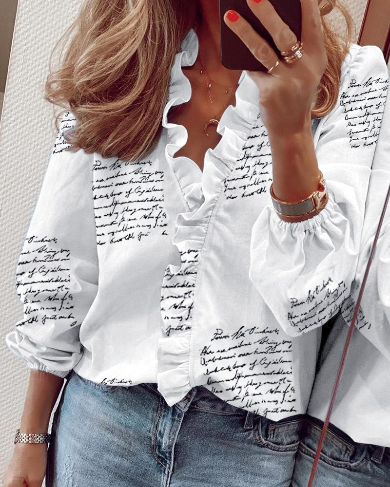 New Long Sleeved Ruffled Shirt for Effortless Style - Neon North Clothing