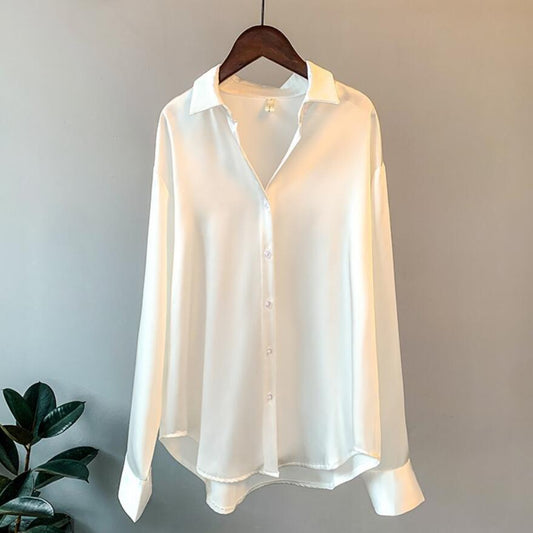 Vintage Shirts Female Buttons Loose Oversized Retro Blouses Tops - Neon North Clothing