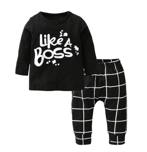 0-24 Months Baby Outfit Set - Like A Boss T-Shirt and Pants Clothing Set - Neon North Clothing