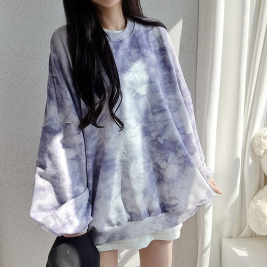 Tie-dyed Oversized Sweatshirt for Women – Comfortable Cotton Style