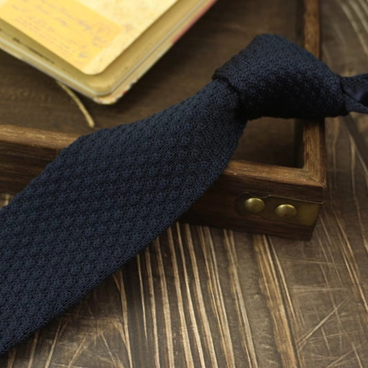 Narrow Woolen College Style Knitted Tie - Perfect Narrow Knitted Tie for Stylish Looks