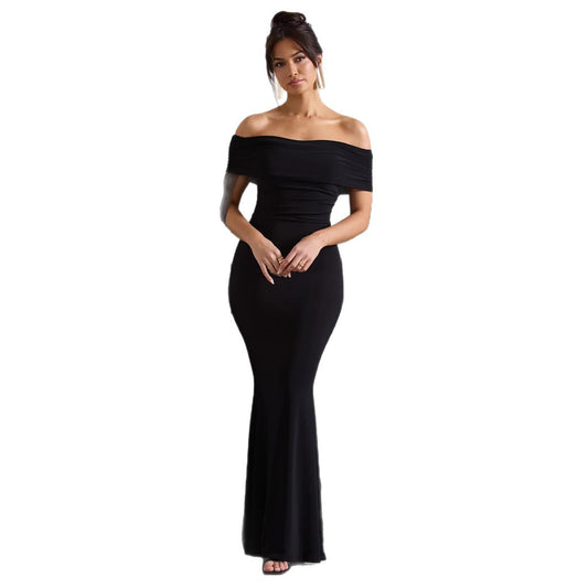 Elegant and Fashionable Off-Shoulder Pleated Dress for Women - Perfect Off-Shoulder Pleated Dress - Neon North Clothing