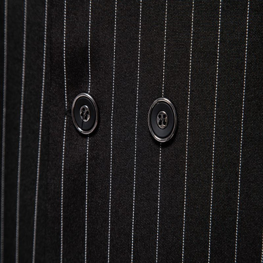New Mens Vertical-striped Waistcoat Double-breasted Stylish Design
